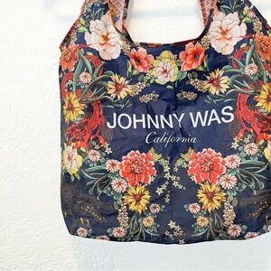 Johnny Was Bag Tote Floral Dragons Foldable Packable Reusable Lightweight Nylon
